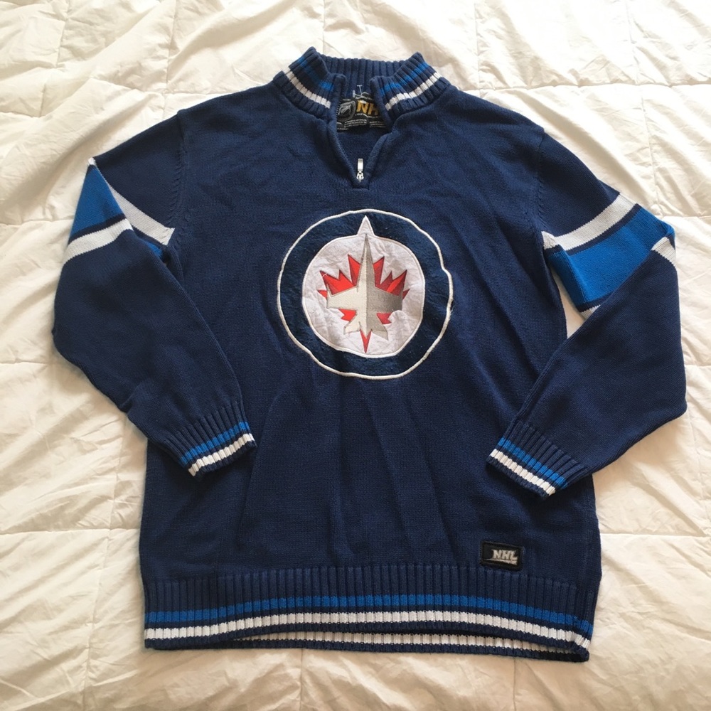 Winnipeg Jets hockey sweater large blue 100% cotton